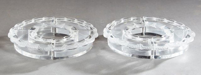 Pair of Lalique Crystal "Festons" Chemins de Table (1 of 1)