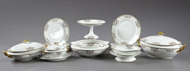 Ninety-Seven Piece Set of Limoges Porcelain Dinnerware, (1 of 1)