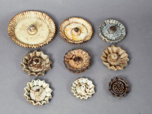 Group of Nine Islamic Carved Stone Medieval Hanging Oil (1 of 1)