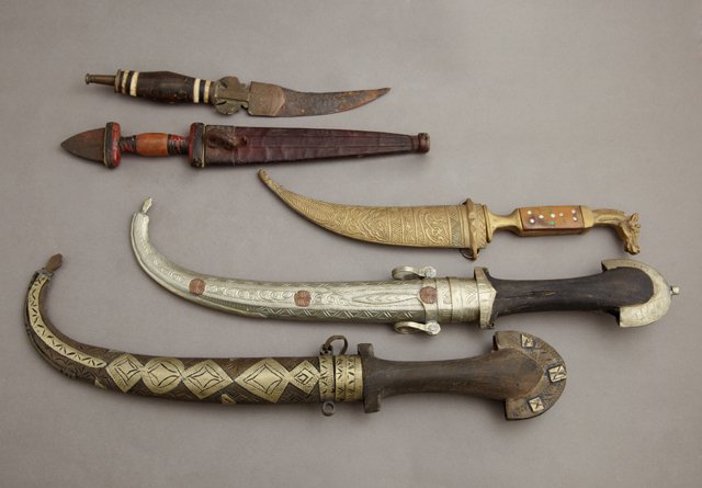 Group of Five Moroccan Daggers, 20th c., four with (1 of 1)