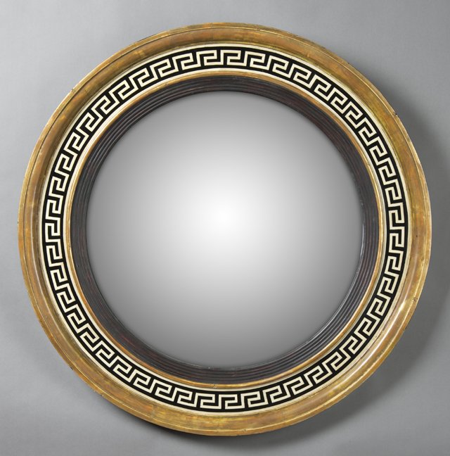 Art Deco Style Gilt Circular Mirror, 20th c., with a (1 of 1)