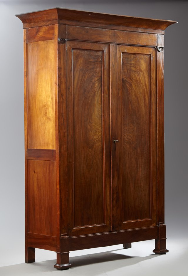 French Restoration Carved Walnut Armoire, 19th c., the (1 of 2)
