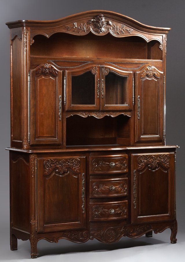 French Louis XV Style Carved Walnut Buffet a Deux (1 of 1)