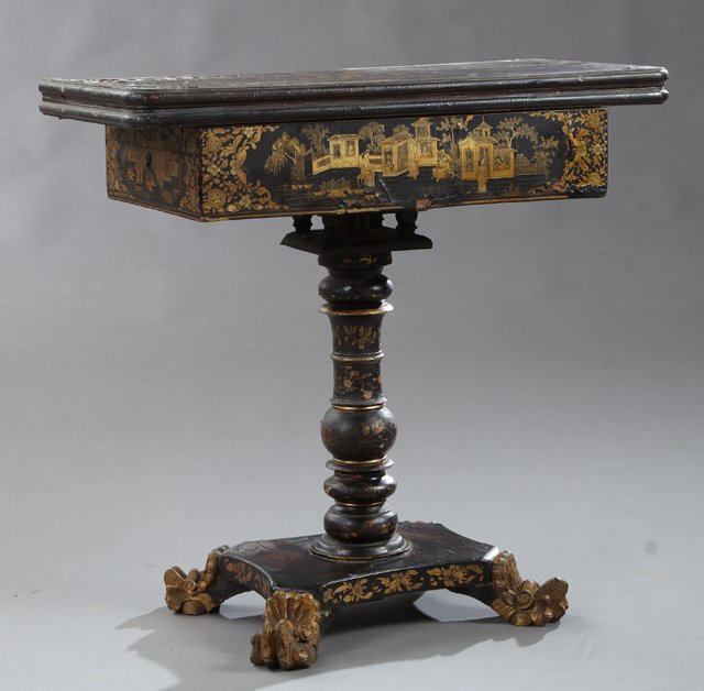 English Late Regency Parcel Gilt Lacquered Mahogany (1 of 9)