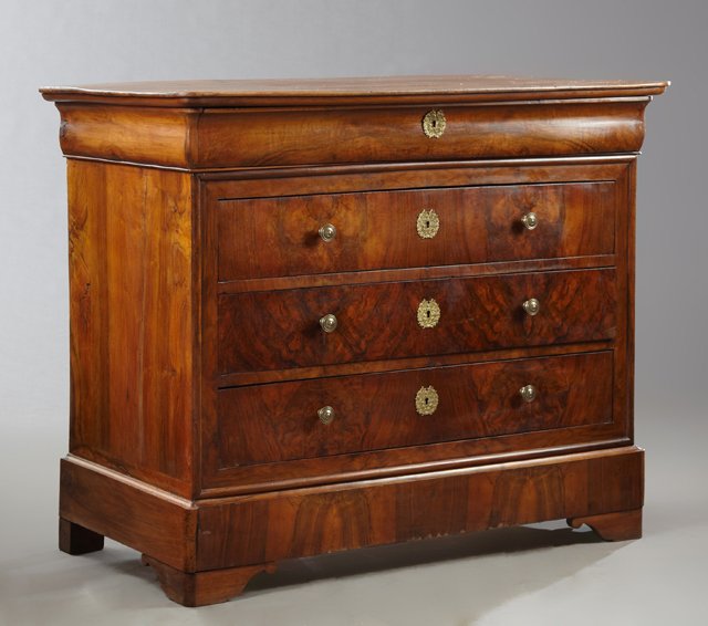 French Louis Philippe Carved Walnut Commode, mid 19th (1 of 1)
