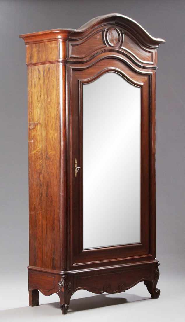 French Louis XV Style Carved Rosewood Armoire, late (1 of 1)