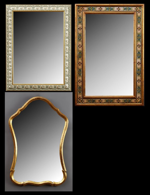 Three Contemporary French Parcel Gilt Mirrors, 20th c., (1 of 4)