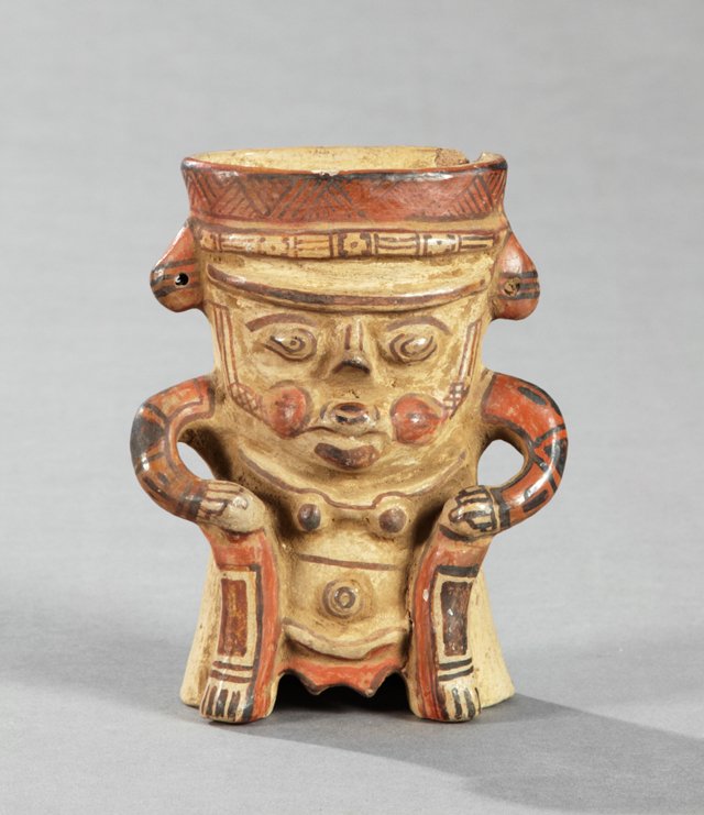 Pre-Columbian Mayan Figural Vase, of a seated woman (1 of 1)