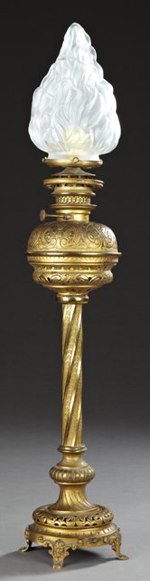 Belgian Brass Banquet Oil Lamp C 1870 By A W Lampe Jun 05 2016 Crescent City Auction Gallery In La