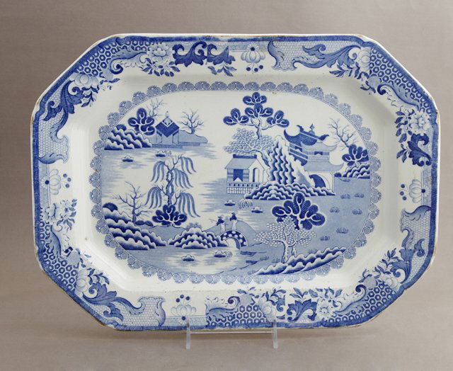 English Ironstone, Blue and White Octagonal Platter, (1 of 1)