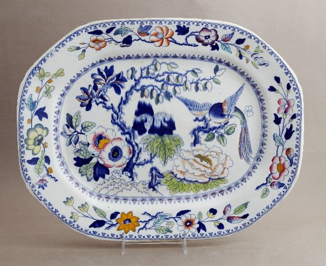 English Octagonal Ironstone China Platter, 19th c., by (1 of 1)