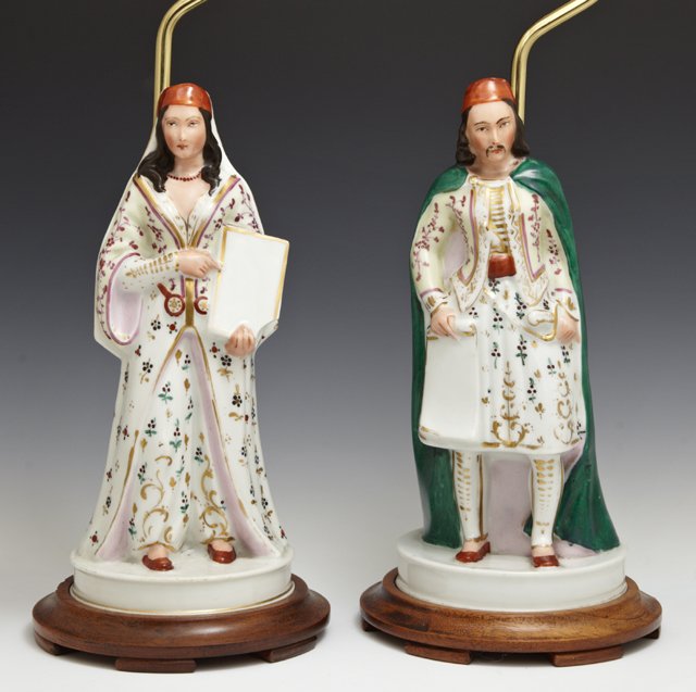 Pair of Paris Porcelain Hand-Painted Figural Scent (1 of 1)