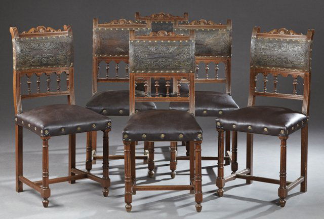 Set of Six French Henri II Style Carved Beech Dining (1 of 2)