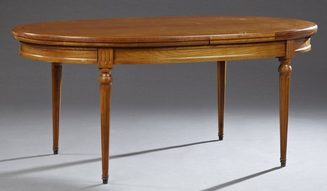 French Carved Cherry Louis XVI Style Draw Leaf Dining (1 of 2)