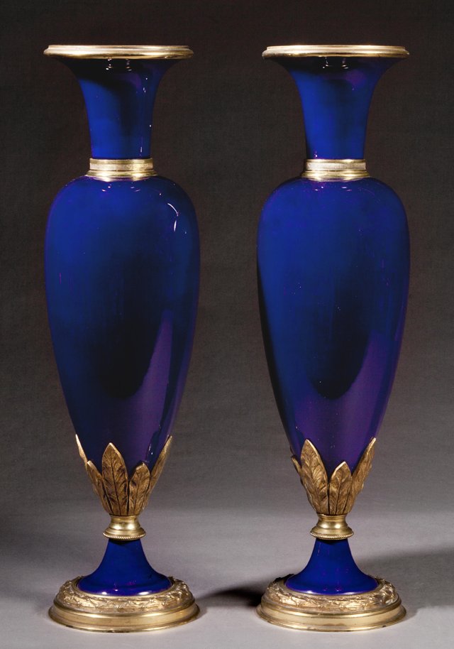 Exceptional Pair of Gilt Brass Mounted Sevres Porcelain (1 of 2)