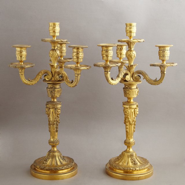 Pair of Louis XVI Style Gilt Bronze Four Light (1 of 6)