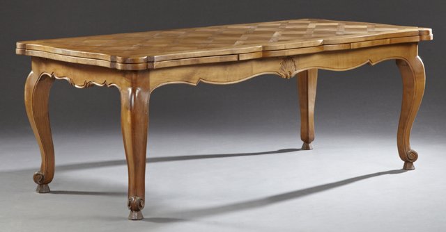 French Louis XV Style Carved Cherry Draw Leaf Table, (1 of 2)