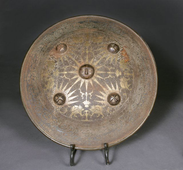 Indo Persian Inlaid Steel Shield, 19th c., the (1 of 7)