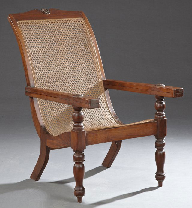 Carved Mahogany Planter's Chair, 20th c., Indonesia, (1 of 2)