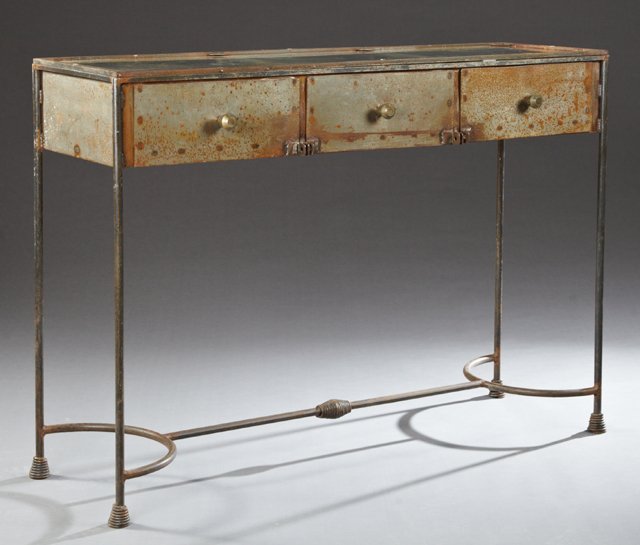 Steel Shop Display Counter, early 20th c., with a glass (1 of 2)