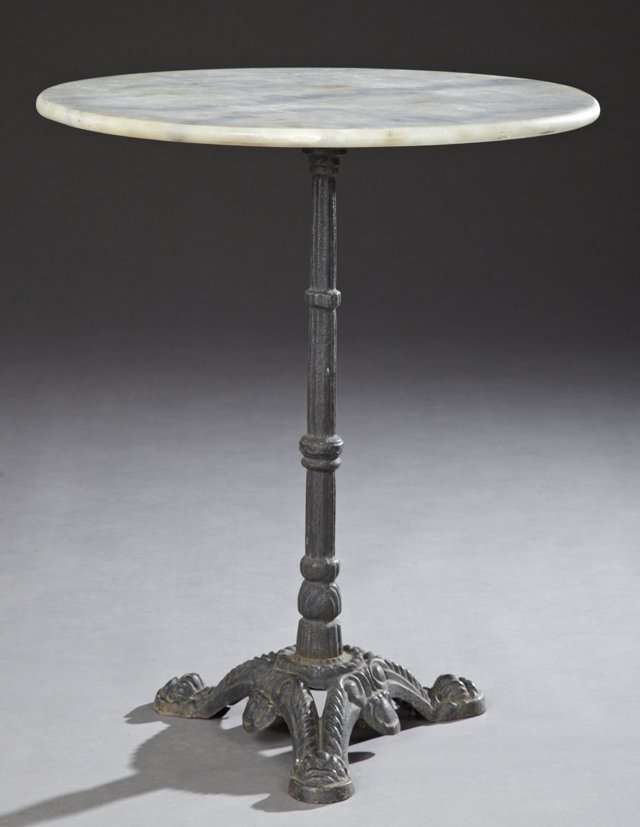 French Louis XV Style Cast Iron Marble Top Bistro (1 of 1)