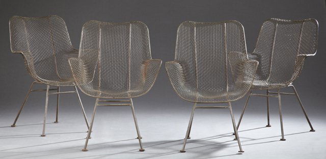 Set of Four Mid Century Modern Bertoia Style Iron (1 of 1)