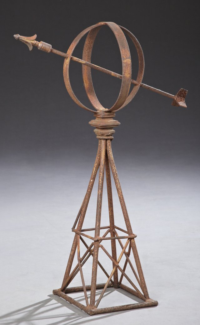 Cast Iron Armillary Sphere Garden Ornament, 20th c., (1 of 1)