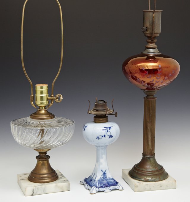 Group of Three Oil Lamps, 19th c., consisting of a (1 of 1)