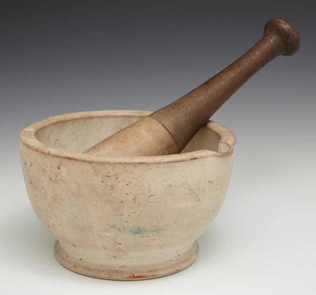 Large Stoneware Mortar and Pestle, 19th c., the pestle (1 of 1)