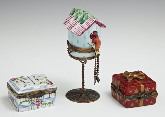 Group of Three Limoges Porcelain Hand-Painted Pill (1 of 1)