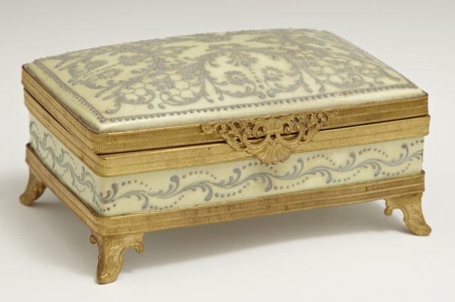 French Bronze Mounted Limoges Dresser Box, c. 1900, (1 of 4)