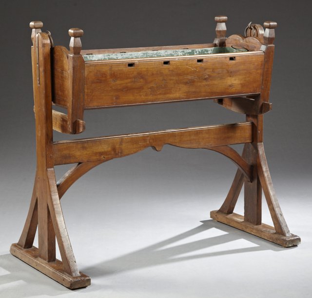 French Provincial Carved Cherry Rocking Cradle on (1 of 1)