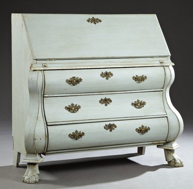 Dutch Rococo Style Polychromed Oak Bombe Slant Front (1 of 2)