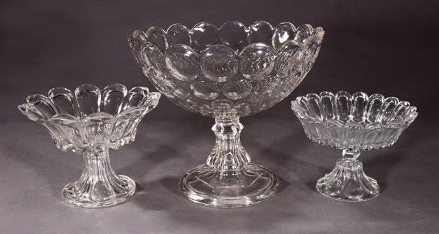 Three American Flint Glass Compotes, mid 19th c., (1 of 1)