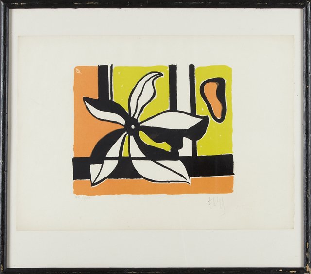 Fernand Leger (1881-1955), "Fleur sur un Fond Jaune et (1 of 5)