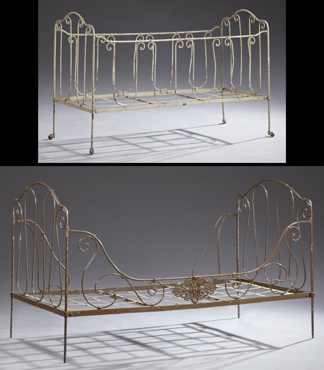 Two French Folding Iron "Campaign" Beds, c. 1900, both (1 of 3)