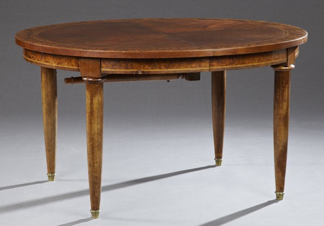 Louis XV Style Inlaid Burled Walnut Dining Table, c. (1 of 1)
