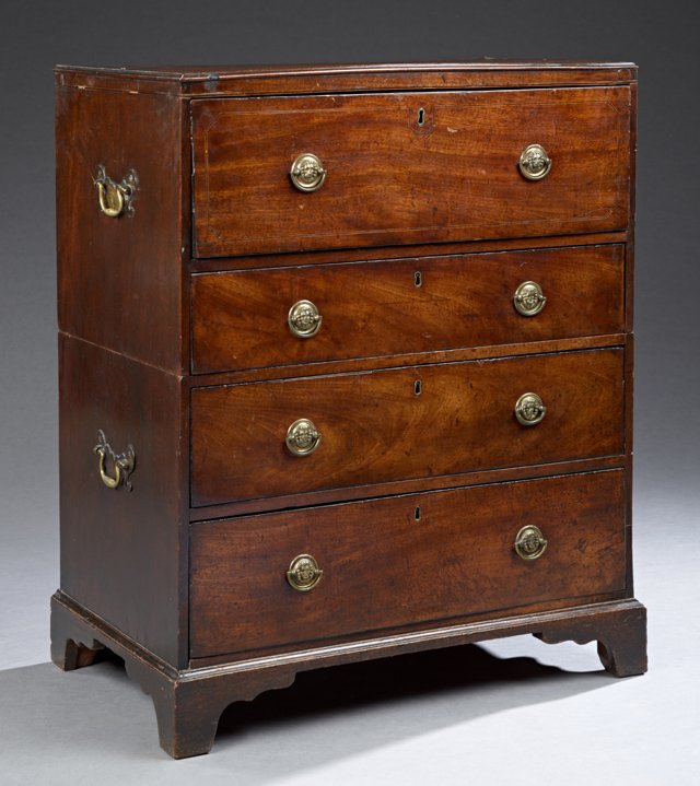 English George III Inlaid Mahogany Butler's Secretary, (1 of 2)