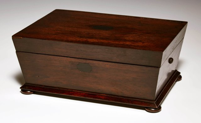 French Carved Rosewood Jewelry Box, 19th c., of tapered (1 of 2)