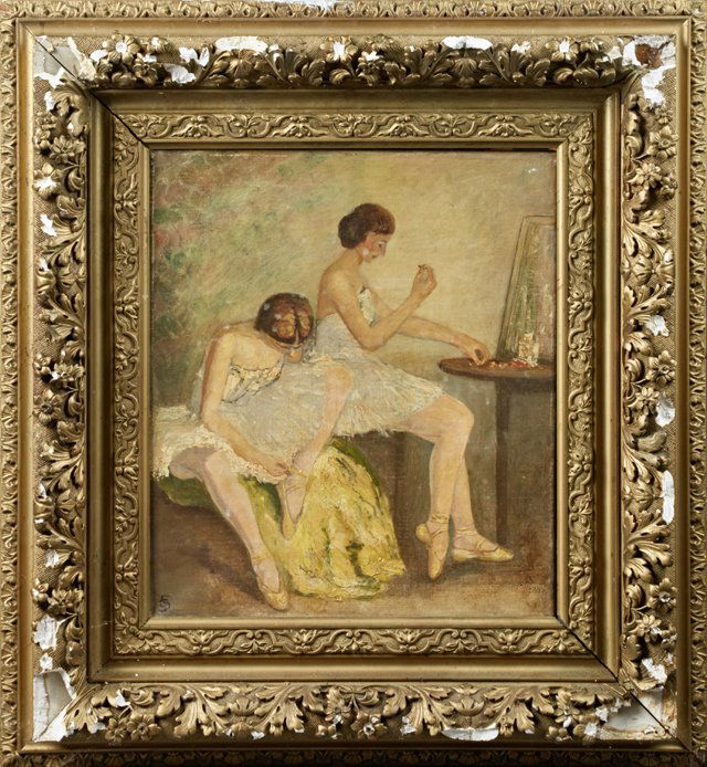 Continental School, "The Ballerinas," late 19th c., oil (1 of 1)