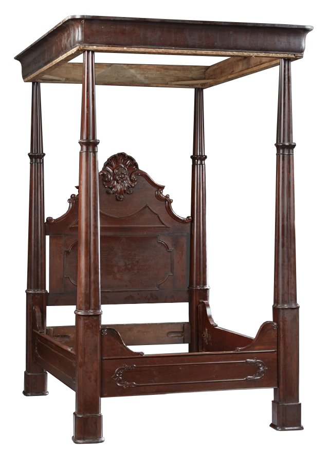 American Rococo Rosewood Full Tester Bed, mid 19th c., (1 of 10)