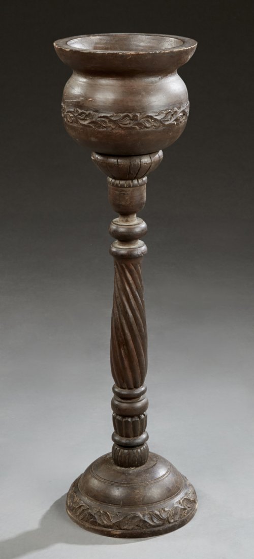 Continental Carved Wood Jardiniere on Stand, early 20th (1 of 1)