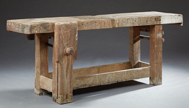 French Provincial Cabinet Maker's Workbench, 19th c., (1 of 8)