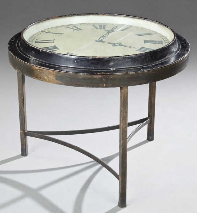Contemporary Iron Clock Face Table, 20th c., of (1 of 1)