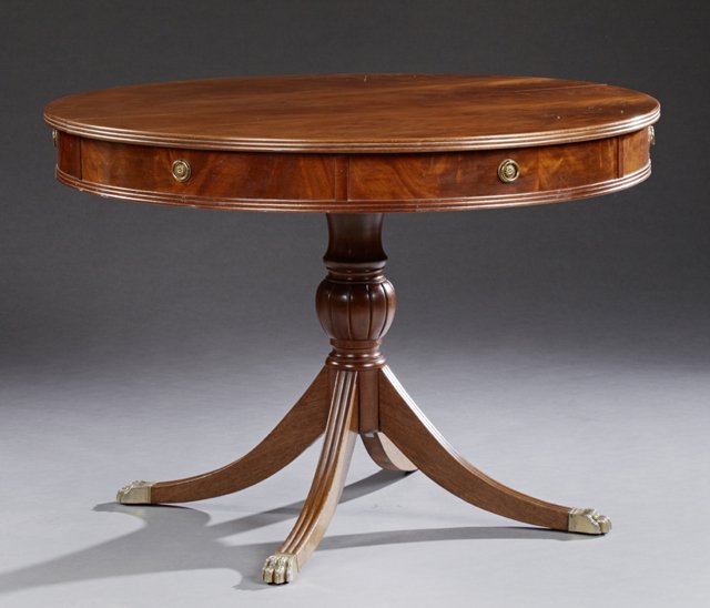 Georgian Style Carved Mahogany Circular Dining Table, (1 of 1)