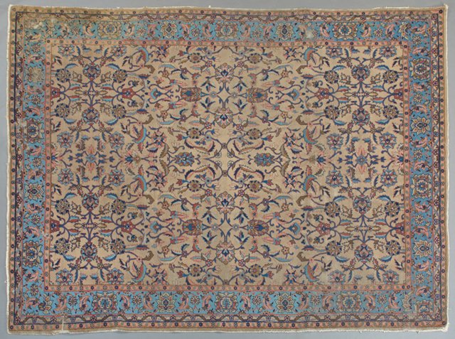 Persian Antique Mahal Carpet, 8' x 11' 9: Persian Antique Mahal Carpet, 8' x 11' 9