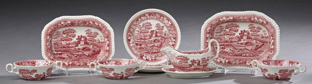 Group of Fifteen Pieces of Copeland's Red and White (1 of 1)