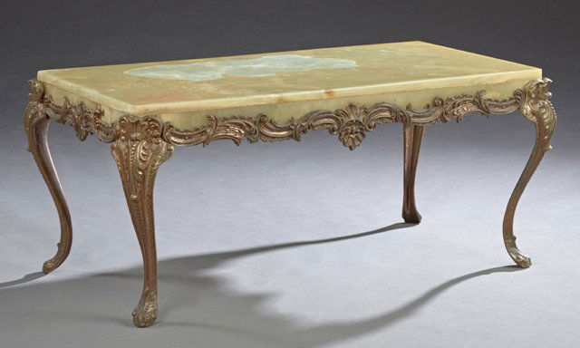 French Louis XV Style Green Onyx and Bronze Coffee (1 of 4)