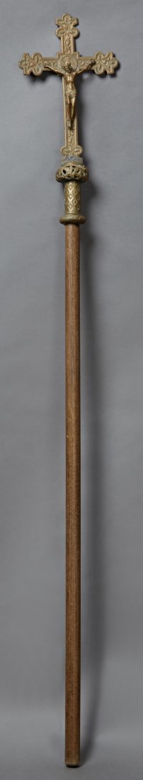 French Gilt Bronze Processional Crucifix (1 of 2)