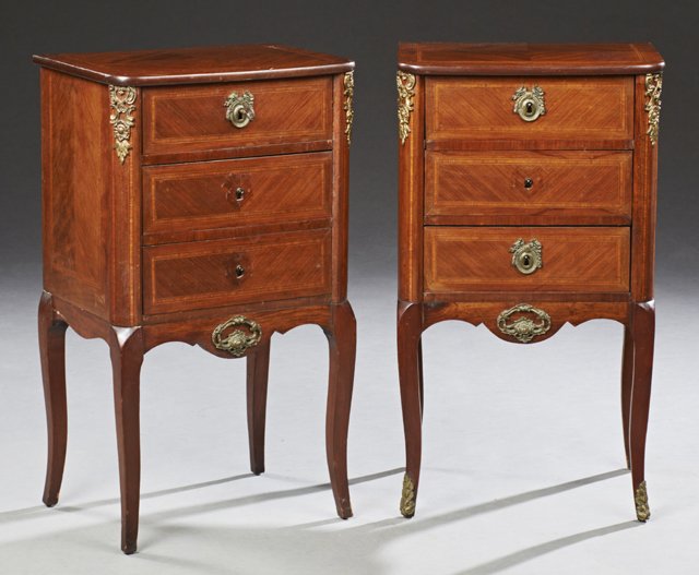 Pair of French Parquetry Inlaid Ormolu Mounted Louis XV (1 of 1)